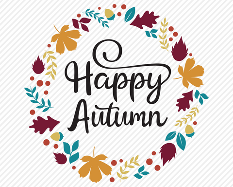 Happy Fall & Autumn Wreath Bundle | Fall SVG SVG Texas Southern Cuts 