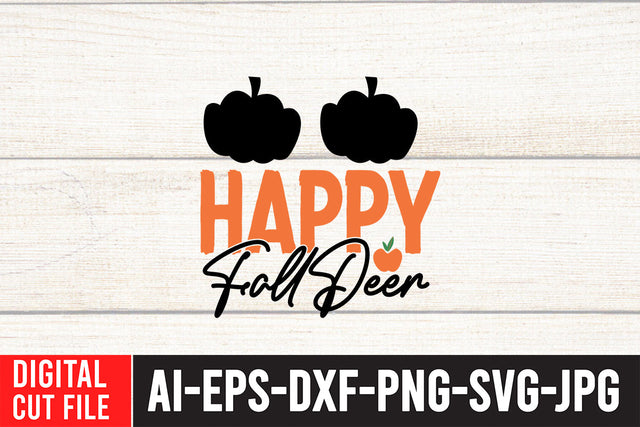 Happy Fall Deer SVG Cut File SVG BlackCatsMedia 
