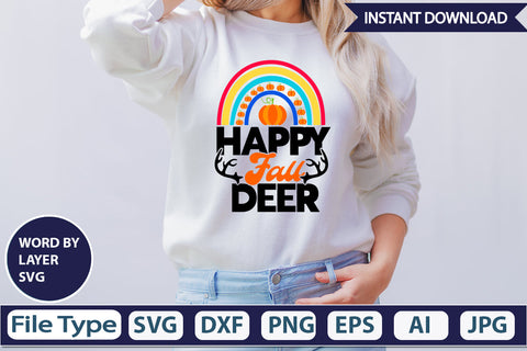 Happy Fall Deer SVG Cut File SVG DesignPlante 503 