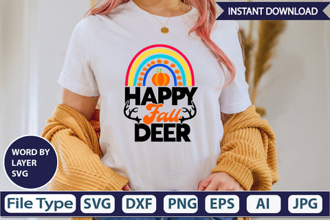 Happy Fall Deer SVG Cut File SVG DesignPlante 503 