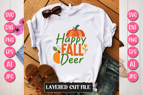Happy Fall Deer SVG Cut File SVG Newmockups 