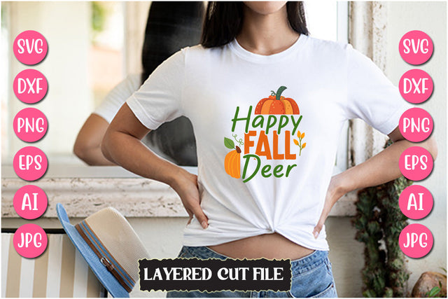 Happy Fall Deer SVG Cut File SVG Newmockups 