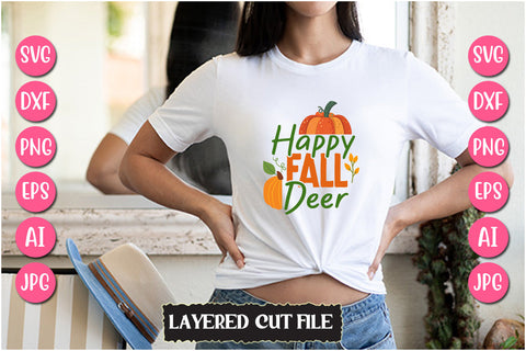 Happy Fall Deer SVG Cut File SVG Newmockups 