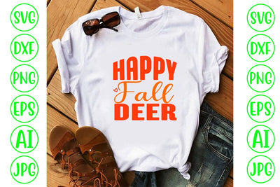 Happy Fall Deer SVG Design SVG Syaman 