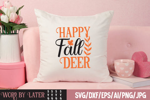 Happy Fall Deer SVG File SVG BlackCatsMedia 