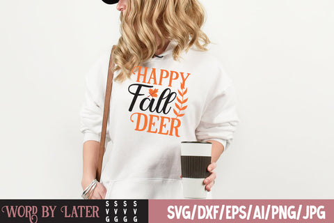 Happy Fall Deer SVG File SVG BlackCatsMedia 