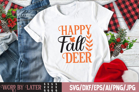 Happy Fall Deer SVG File SVG BlackCatsMedia 