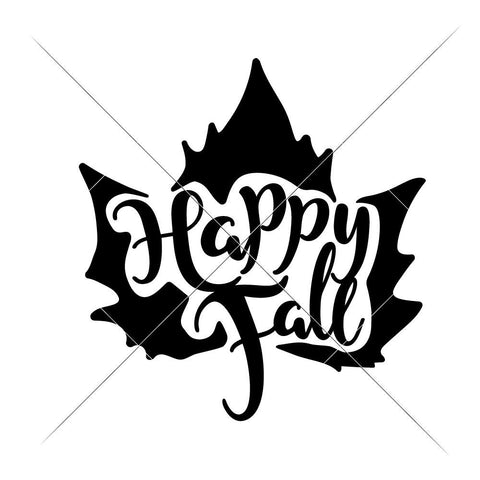 Happy Fall Leaf - Thanksgiving Fall SVG Chameleon Cuttables 