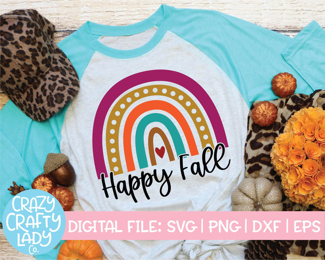 Happy Fall Rainbow | Kid's Halloween | Thanksgiving Quote SVG Cut File Bundle SVG Crazy Crafty Lady Co. 