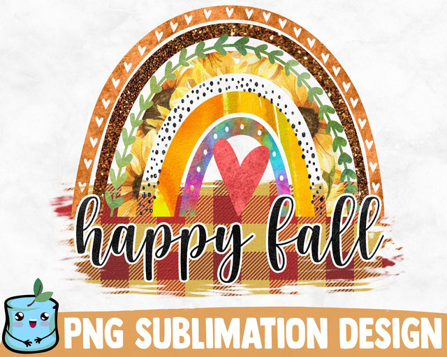 Happy Fall Rainbow Sublimation Design SVG MintyMarshmallows 