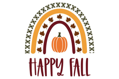 Happy Fall Rainbow SVG | Fall Rainbow Cut File SVG B Renee Design 