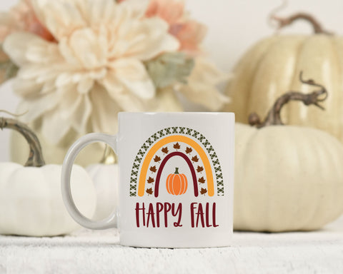 Happy Fall Rainbow SVG | Fall Rainbow Cut File SVG B Renee Design 