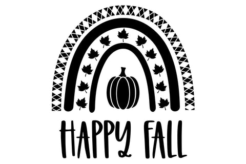Happy Fall Rainbow SVG | Fall Rainbow Cut File SVG B Renee Design 