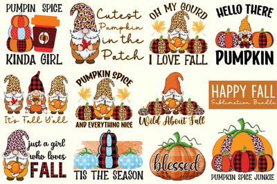 Happy Fall Sublimation Bundle Sublimation SVGista 