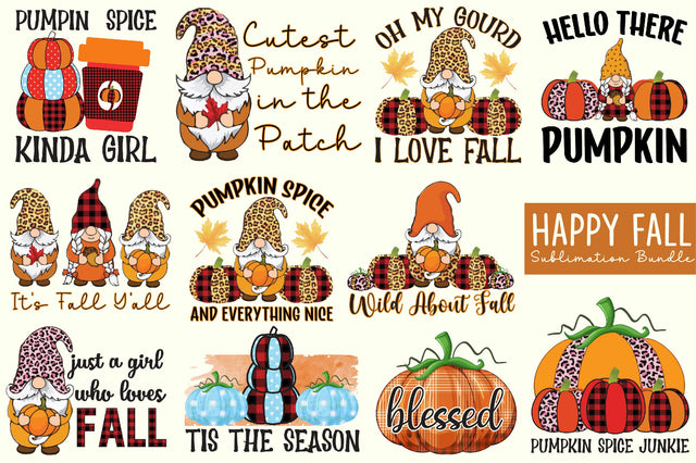 Happy Fall Sublimation Bundle Sublimation SVGista 