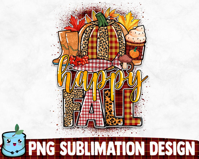 Happy Fall Sublimation Design Sublimation MintyMarshmallows 