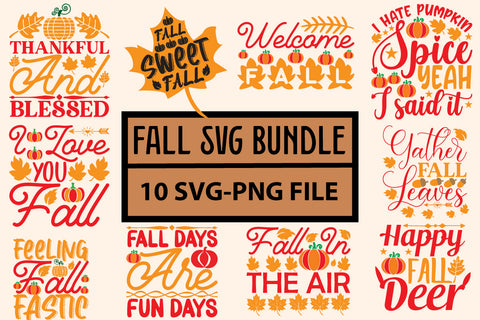 Happy Fall svg bundle,Autumn svg, cut file SVG BB Type Studios 