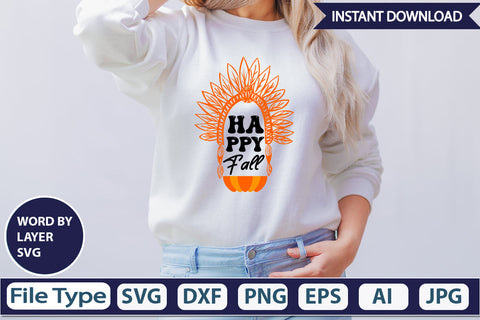 Happy Fall SVG Cut File SVG DesignPlante 503 