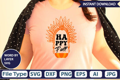 Happy Fall SVG Cut File SVG DesignPlante 503 