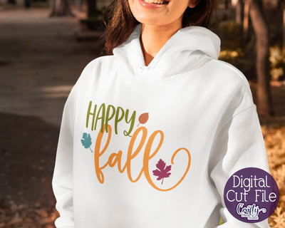Happy Fall Svg - Fall Svg - Pumpkin Svg - Autumn Svg SVG Crafty Mama Studios 