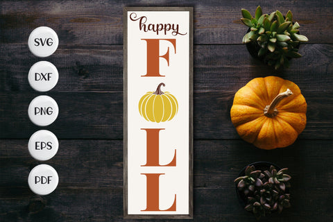 Happy Fall SVG | Fall Vertical Sign SVG SVG CraftLabSVG 