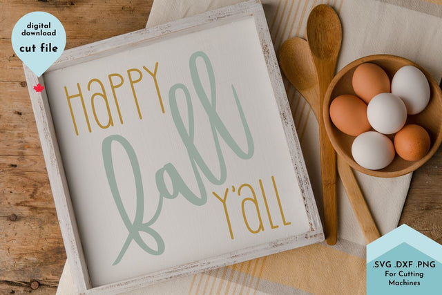 Happy Fall Y all, Funny Fall Saying SVG Cut File SVG Lettershapes 