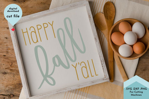 Happy Fall Y all, Funny Fall Saying SVG Cut File SVG Lettershapes 