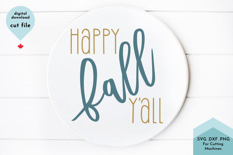 Happy Fall Y all, Funny Fall Saying SVG Cut File SVG Lettershapes 