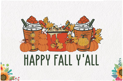 Happy Fall Y'all Autumn Sublimation Sublimation Jagonath Roy 