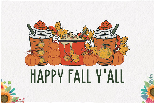 Happy Fall Y'all Autumn Sublimation Sublimation Jagonath Roy 