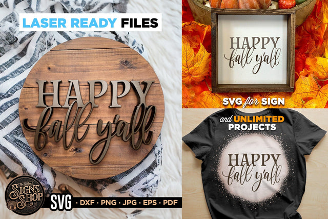 Happy Fall Y'all | FALL SVG Sign SVG The Vintage Signs Shop 
