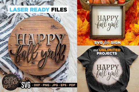 Happy Fall Y'all | FALL SVG Sign SVG The Vintage Signs Shop 