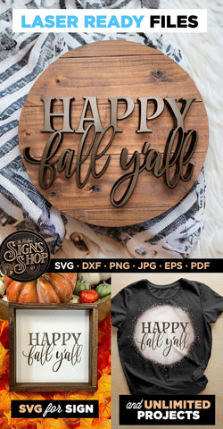 Happy Fall Y'all | FALL SVG Sign SVG The Vintage Signs Shop 