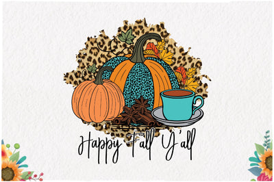 Happy Fall Y'all Leopard Sublimation Sublimation Jagonath Roy 
