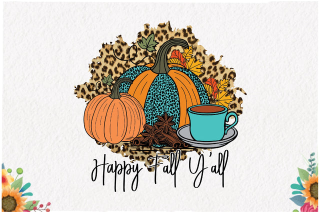 Happy Fall Y'all Leopard Sublimation Sublimation Jagonath Roy 