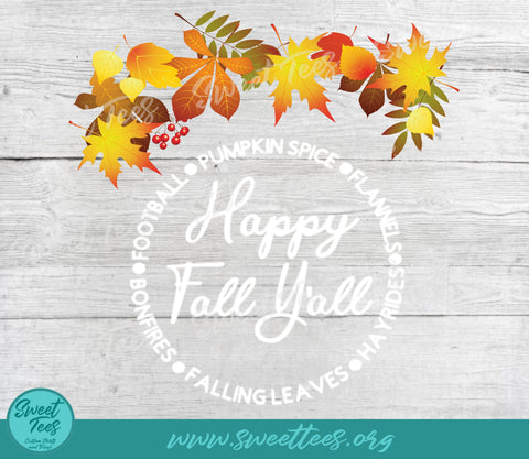 Happy Fall Y'all PNG JPG Sublimation Sweet Tees 