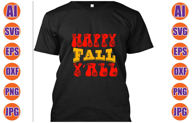 Happy Fall Y’all Retro SVG SVG Syaman 