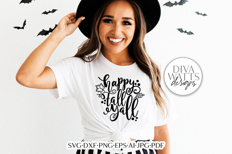 Happy Fall Y'all SVG | Autumn Design SVG Diva Watts Designs 
