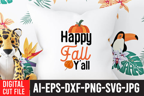 Happy Fall Y'all SVG Cut File SVG BlackCatsMedia 