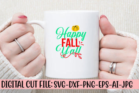 Happy Fall Y'all SVG Cut File SVG Syaman 