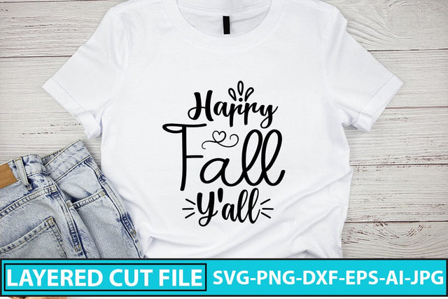 Happy Fall Y'all SVG Cut File SVG Syaman 