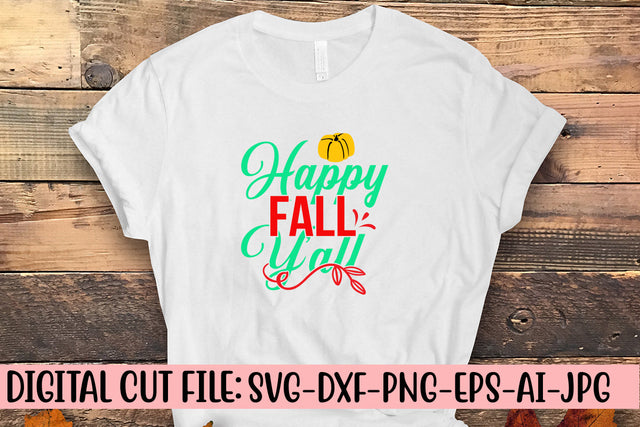 Happy Fall Y'all SVG Cut File SVG Syaman 