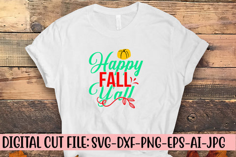 Happy Fall Y'all SVG Cut File SVG Syaman 