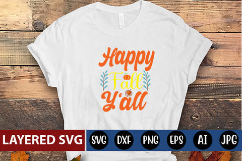 Happy Fall Y'all SVG cute file SVG Blessedprint 