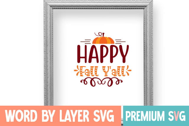 Happy Fall Y'all SVG cute file SVG Blessedprint 