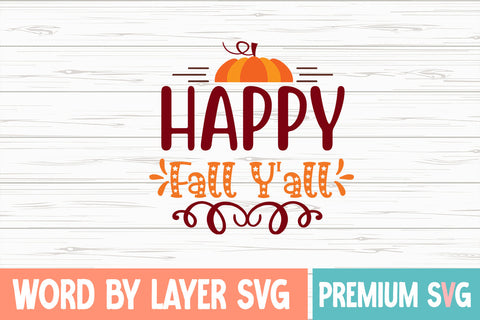 Happy Fall Y'all SVG cute file SVG Blessedprint 