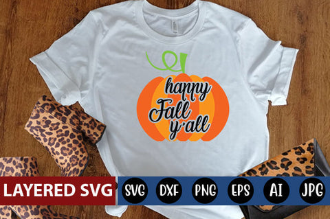 happy fall yall svg cute file SVG Blessedprint 