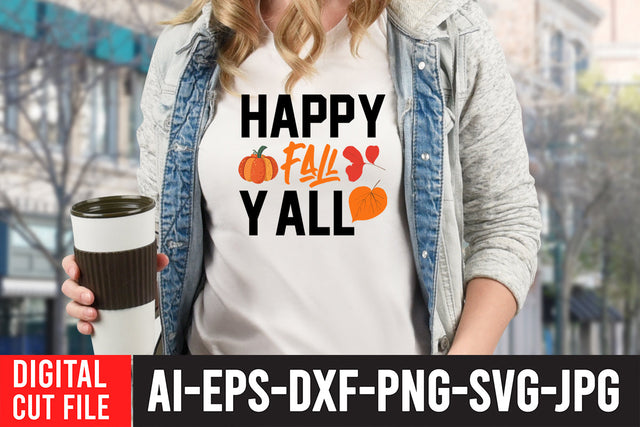 Happy Fall Y'all SVG Design SVG BlackCatsMedia 