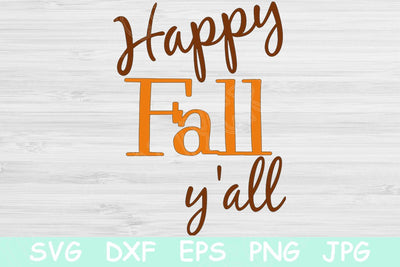 Happy Fall Yall Svg, Fall Svg File. Handlettered Autumn Cricut and Silhouette Cut Files. Thanksgiving Decor Design for Wood Sign Mug Tee. SVG TiffsCraftyCreations 