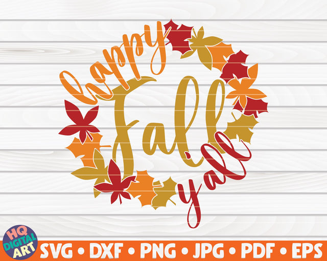 Happy fall y'all SVG | Fall SVG SVG HQDigitalArt 